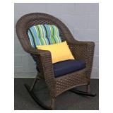 Synthetic Wicker Rocker W/ Sunbrella Cushions
