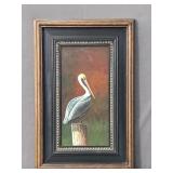 Framed Pelican Oil On Canvas