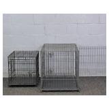Lot Of 2 Med & Lg Folding Wire Pet Crates