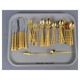 40 Pc Cosmos Gold Stainless Flatware