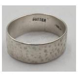 Sterling Silver Hammered Sz 12 Ring 6.8g Signed
