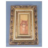 Vintage Framed Decorative Print Fluffy Kitten