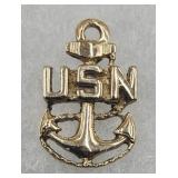 14k Yellow Gold Usn Pendant Charm 4.8g