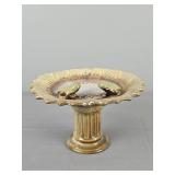 2 Pc Pottery Frog Tabletop Bird Bath