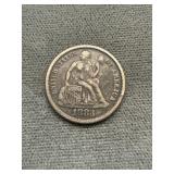 1883 Liberty Seated Silver Dime