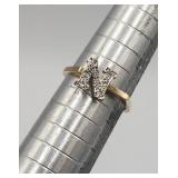 14k Diamond Yellow Gold Ring Initial ' N '