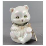 Fenton Hand Painted Art Glass Teddy Bear Figurine