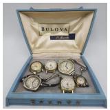 Vintage Bulova Case With Ladies Watches And Parts