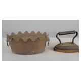 2x The Bid Sad Iron & Copper Planter