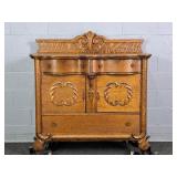 Beautiful Antique Tiger Oak Buffet Sideboard