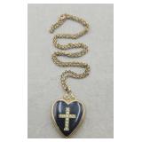 Vintage Onyx Seed Pearl Locket With Beautiful