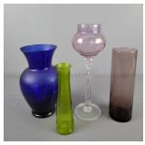 4x The Bid Decorative Colored Glass Vase