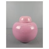 Hyalin Pink Lidded Urn/vase