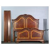 Cherry Mahogany Finish Queen Size Bed W/ Rails