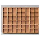Printers Tray Style Wall Hung Wooden Whatnot Shelf