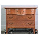 Antique Oak Serpentine Front Dresser