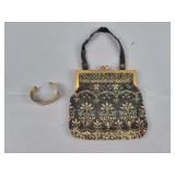 Antique Beaded Handbag & Bracelet