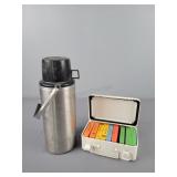 Vintage Thermos And Csx First Aid Kit