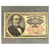 1874 Fractional Us Note 25 Cents
