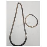 2 X Bid Sterling Silver 18in Necklace & 7 In