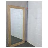 Mfg Wood Framed Full Length Beveled Mirror