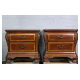 2x The Bid Cherry Mahogany Finish 2 Drawer Nstands