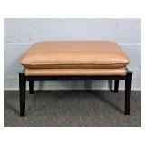Vegan Leather Ottoman W/ Wood Frame