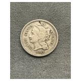 1865 Civil War 3 Cent Piece