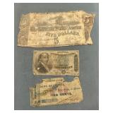Lot Of Old Banknotes Confederate, Fractional
