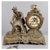 Mercury Ansonia Hermes Figure Mantel Clock W/ Keys