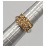 Sterling Silver Ring Sz 7 Orange Stone Tw 3.0g