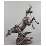 Resin Bucking Horse Horse Figure