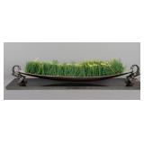 Aluminum Boat Planter On Solid Granite Base