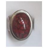 Sterling Silver Red Jasper Ring Sz 6.5 Tw 15.0g
