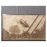 Wallhung Shadowbox W/ Dried Skate Sand & Shells