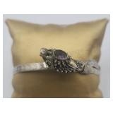 Sterling Silver Antique Chinese  Amethyst & Gold