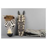 3x The Bid Decorative Animal Heads Wall Mount