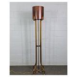 Bronze Finish Art Deco Style Torchiere Floor Lamp
