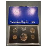1968 Five Coin Proof Set W Silver Half Dollar