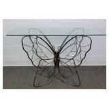 Wrought Iron Butterfly W/ 3/8" Glass Top Table