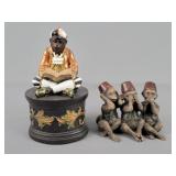 2x The Bid Collectible Monkey Figurine
