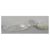 9 Pc Glass Fish Plates And Serving Platter