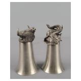 2x The Bid Bull & Elephant Stirrup Cups