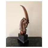 Decorative Bronze Finish Ibex Sculpture