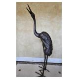 Giant Painted Metal Bronze Finish Crane Statue