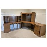Hon Office Corner Desk Unit W/ 4 Locking File