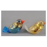 2x The Bid Murano Glass Bird Figurines