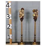 2x The Bid Brass & Glass Hurricane Candle Holders