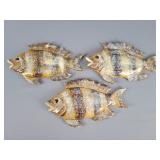 3x The Bid Clay Fish Wall Decor