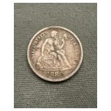 1889 Liberty Seated Silver Dime